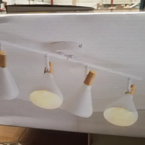 BOXED DUNELM ELEMENTS WOLSTON 4 LIGHT SEMI FLUSH SPOTLIGHT BAR - WHITE
