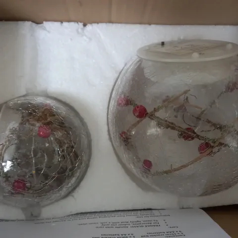 BOXED SET OF 2 GLOBE BERRY DECORATIVE PIECES
