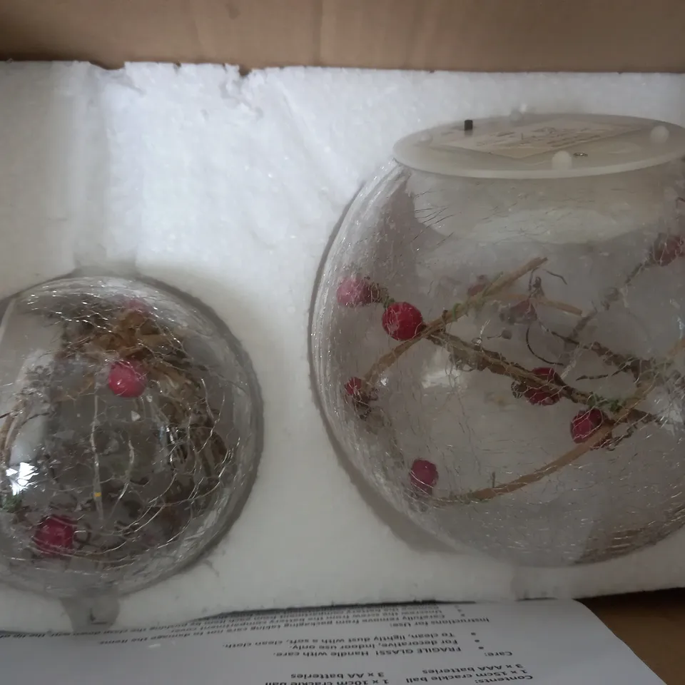 BOXED SET OF 2 GLOBE BERRY DECORATIVE PIECES