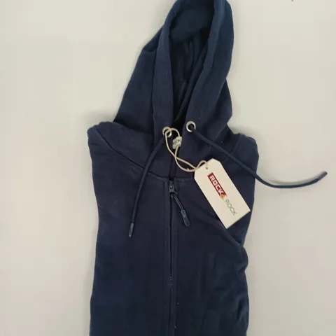 ROCK & ROCK LONG SLEEVE ZIP-THROUGH HOODIE IN NAVY SIZE XL