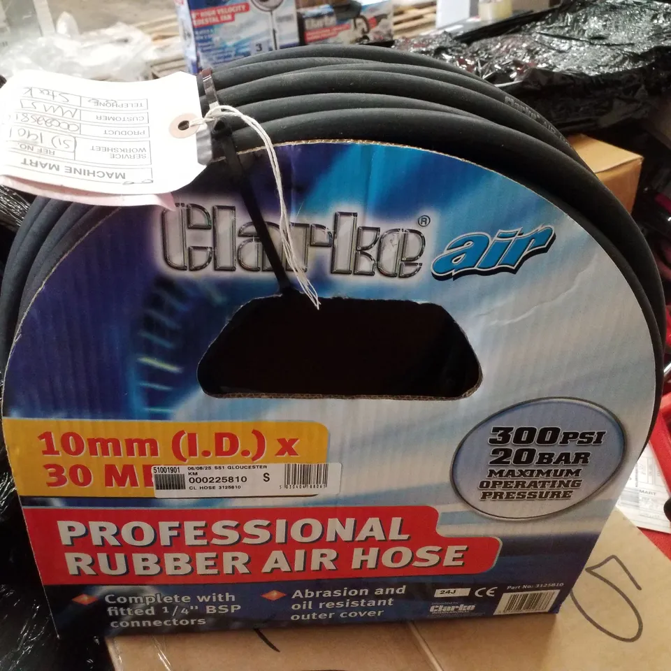 CLARKE 30M 3/8" RUBBER AIRLINE HOSE