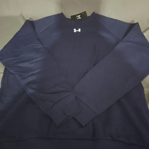 UNDER ARMOUR NAVY CREWNECK SWEATSHIRT - SIZE L