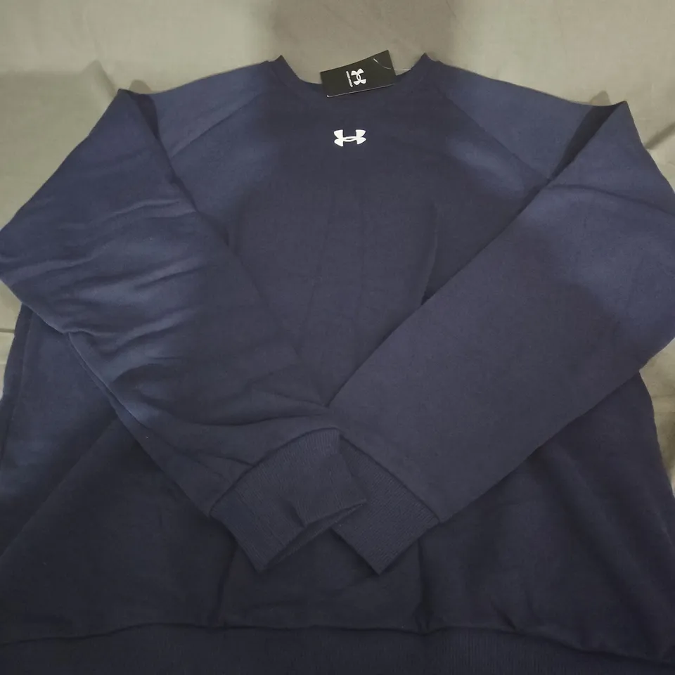 UNDER ARMOUR NAVY CREWNECK SWEATSHIRT - SIZE L