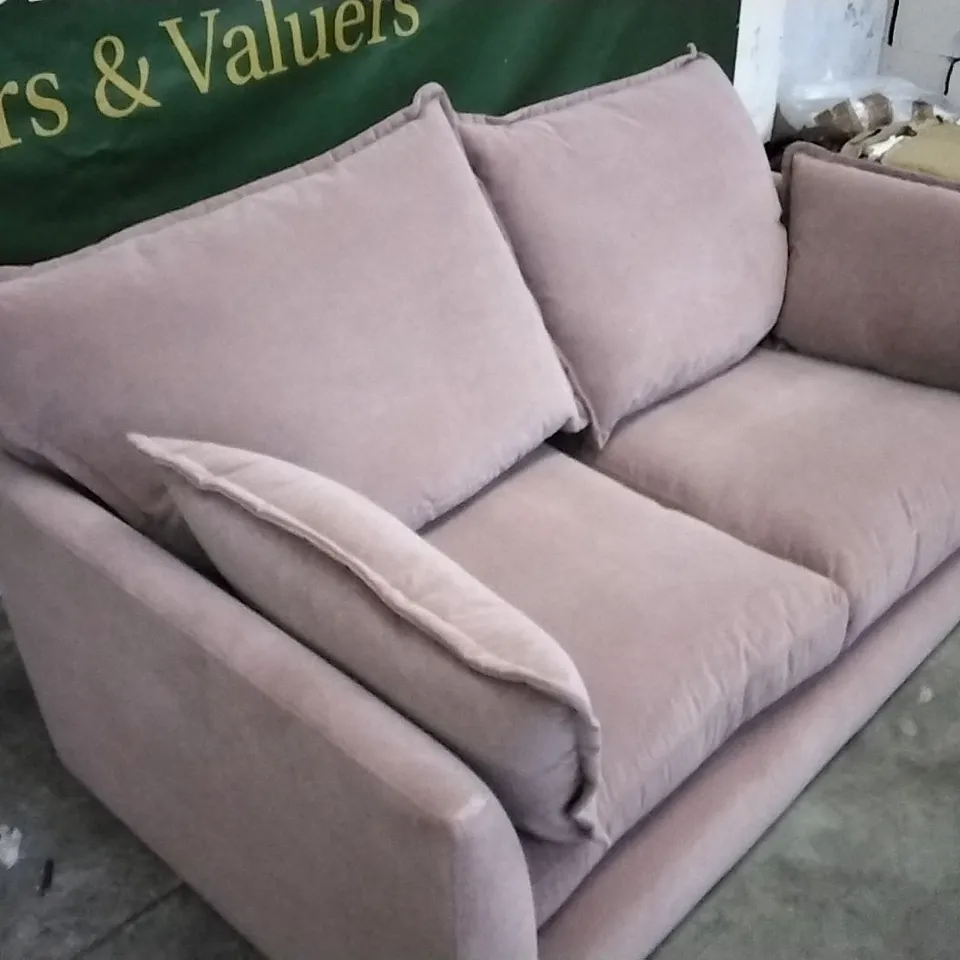 THE LOUNGE COMPANY SUNSET PINK 2 SEATER PLUSH SOFA