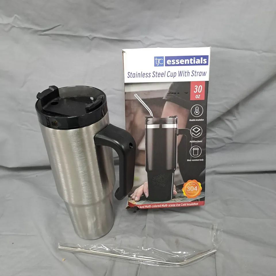 ESSENTIALS STAINLESS STEEL TRAVEL MUG WITH LID