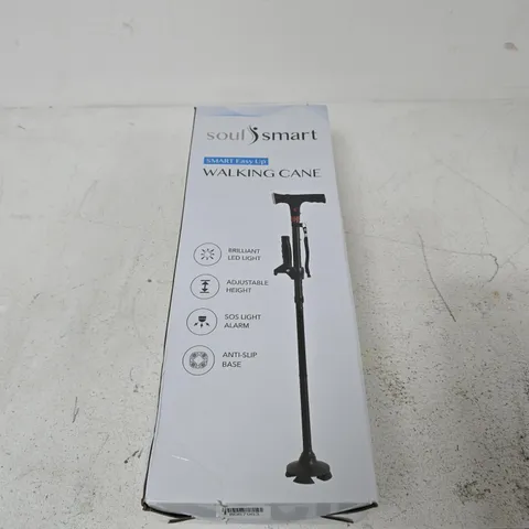 SOUL SMART WALKING CANE WITH LED LIGHT – ADJUSTABLE HEIGHT, SOS ALARM, ANTI-SLIP BASE