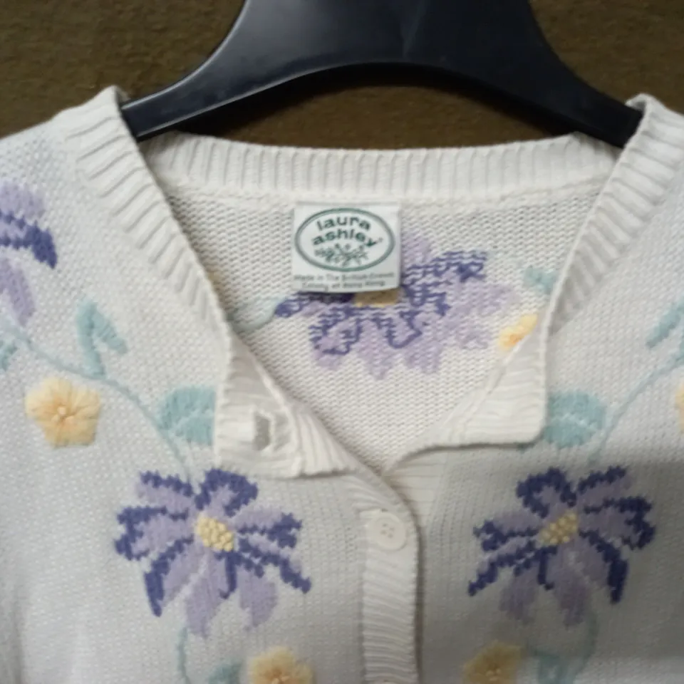 LAURA ASHLEY EMBROIDERED CARDIGAN - SIZE UNSPECIFIED
