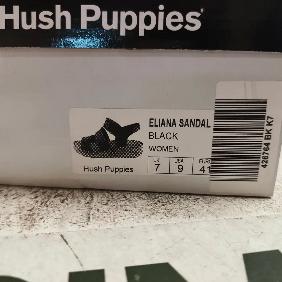 HUSH PUPPIES ELIANA SANDAL – BLACK, WOMEN’S UK 7 (US 9, EU 41)