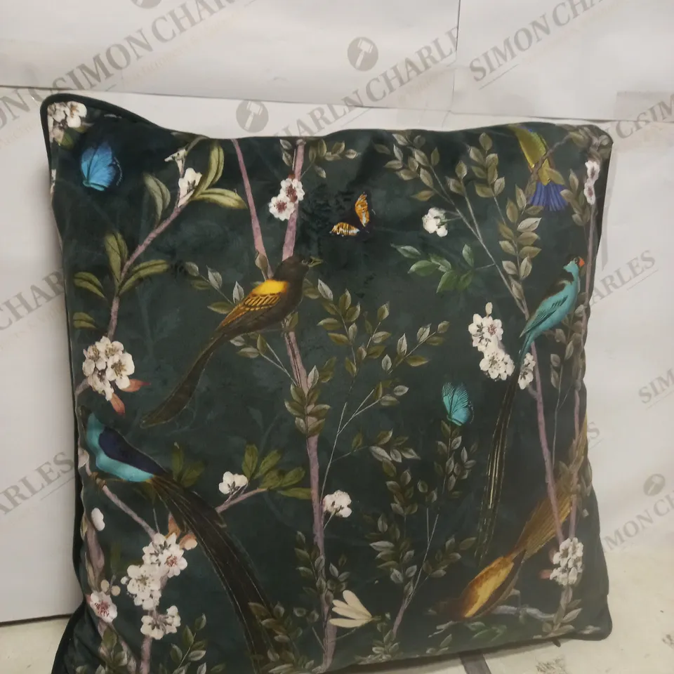 M&S PRINTED VELVET CUSHION 