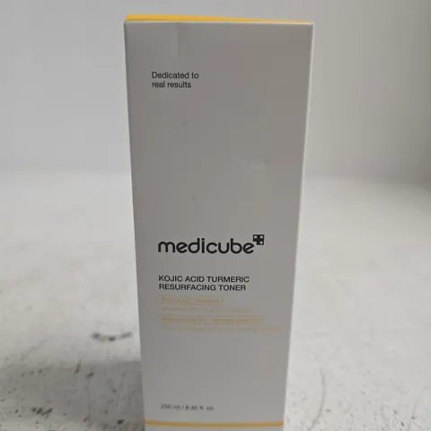 BOXED AND SEALED MEDICUBE KOJIC ACID TURMERIC RESURFACING TONER – 250 ML