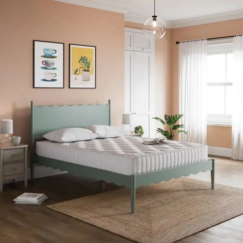 BOXED EMILIE WOODEN DOUBLE BED FRAME - LILYPAD (2 BOXES)