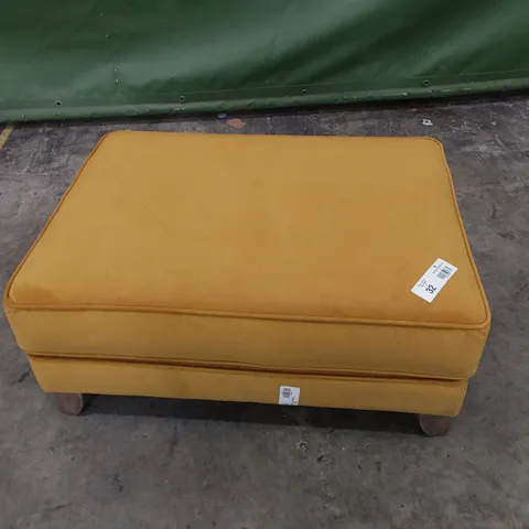 QUALITY BRITISH MADE LOUNGE Co RECTANGULAR FOOTSTOOL GOLD PLUSH FABRIC