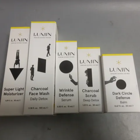 LOT OF 5 LUMIN HEALTH AND BEAUTY PRODUCTS INCLUDES FACE WASH AND CHARCOAL SCRUB