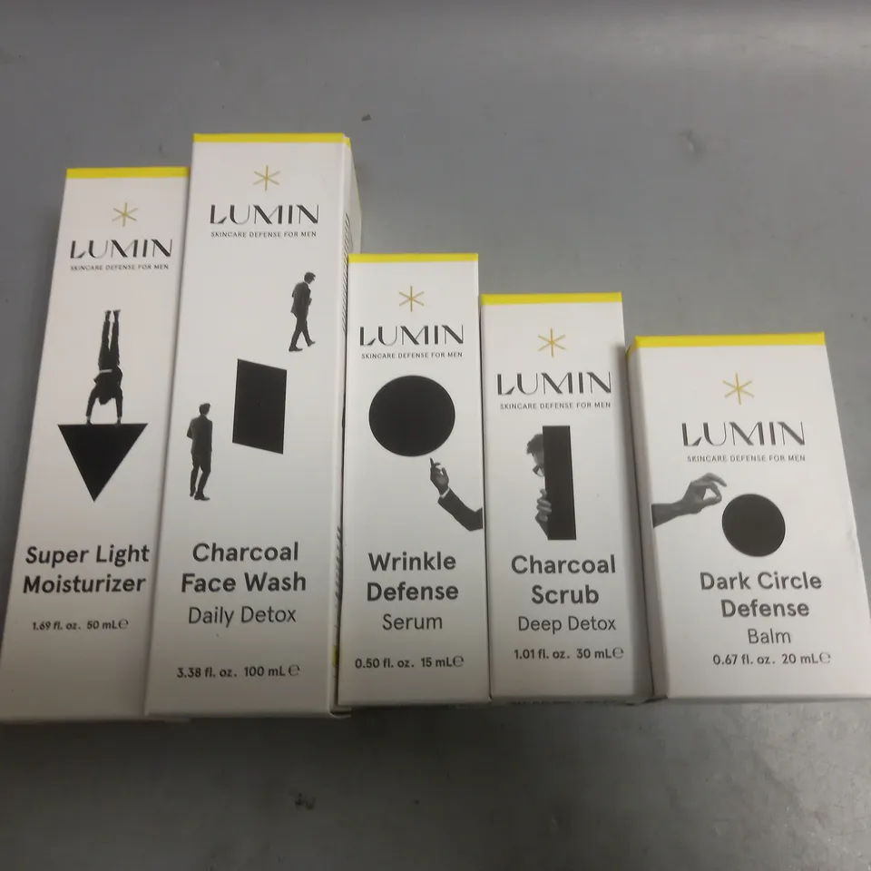 LOT OF 5 LUMIN HEALTH AND BEAUTY PRODUCTS INCLUDES FACE WASH AND CHARCOAL SCRUB