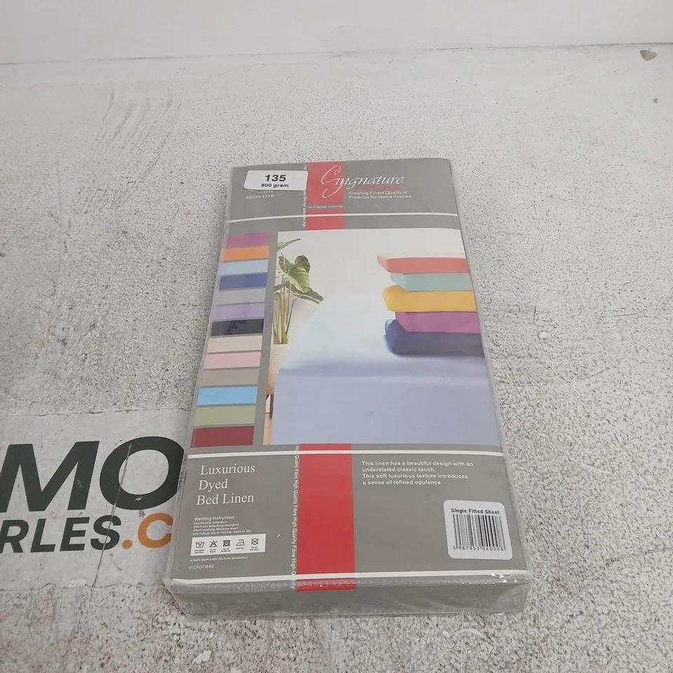 MOONSTAR LONDON LUXURIOUS DYED BED LINEN SINGLE FITTED SHEET DARK GREY
