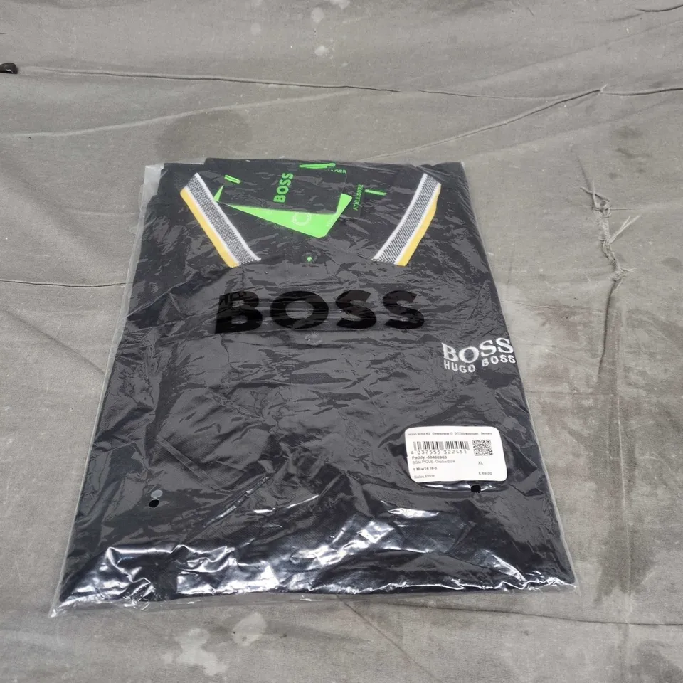 HUGO BOSS PADDY PIQUE POLO SHIRT IN BLACK SIZE XL