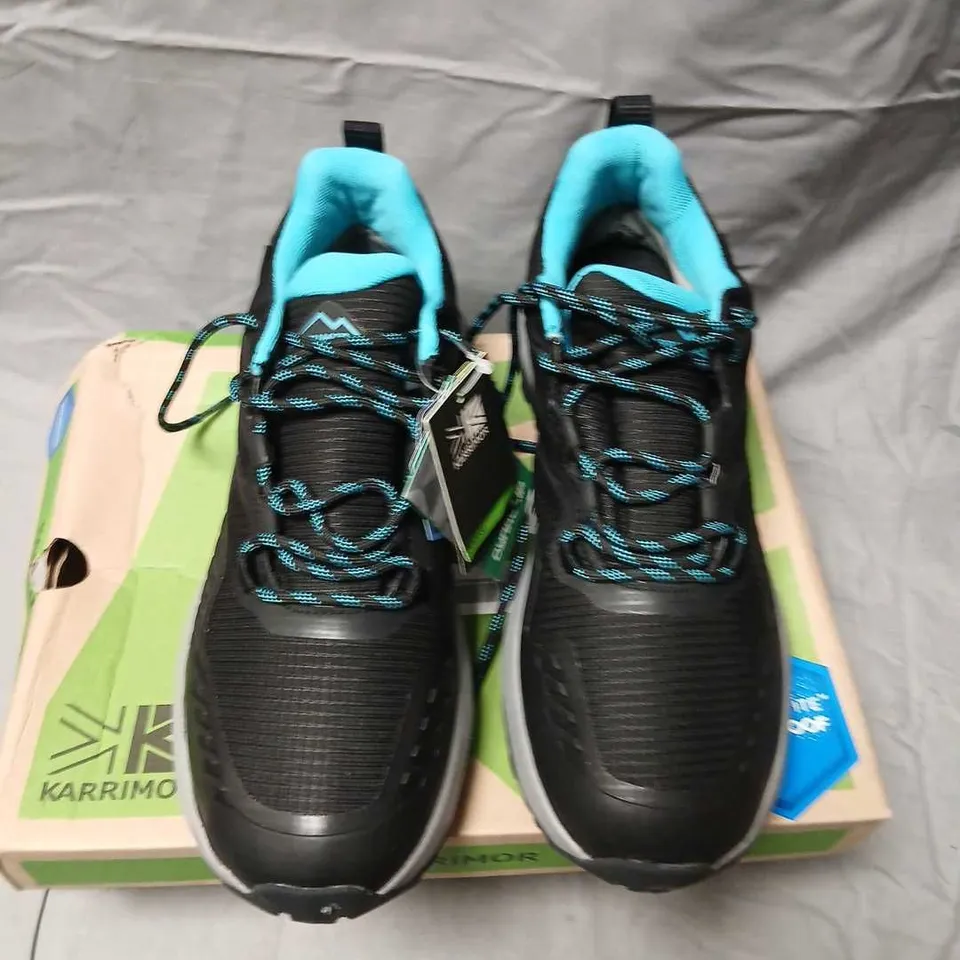 KARRIMOR HARAKA WP 10 WALKING SHOES – BLACK/AQUA, UK 8 (EU 41)