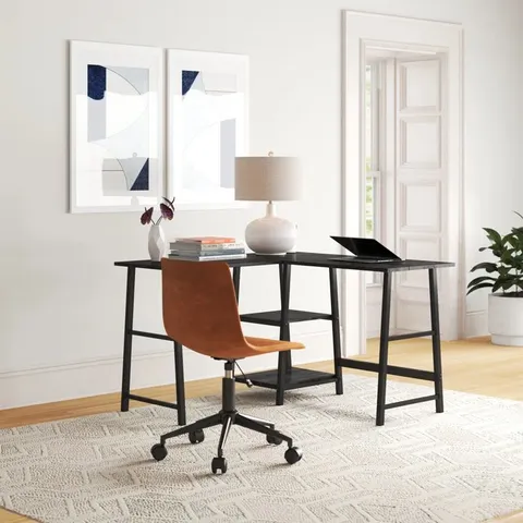 BOXED CHARGER L-SHAPE DESK BLACK