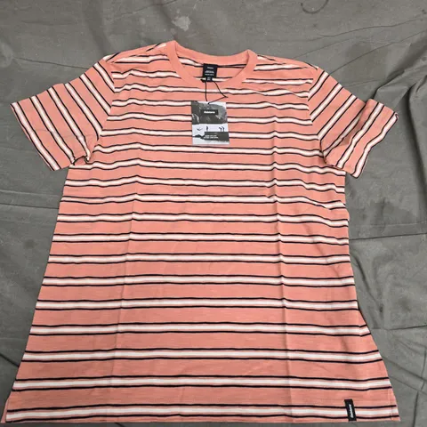 FINISTERRE CHANNEL SS TEE – CLAY STRIPE – UK L
