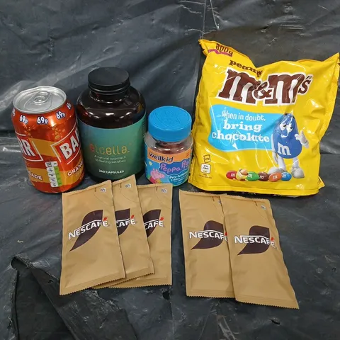 APPROXIMATELY 5 ASSORTED FOOD &DRINK ITEMS TO INCLUDE - BARR SODA, PEANUT M&M'S AND NESCAFE - COLLECTION ONLY 
