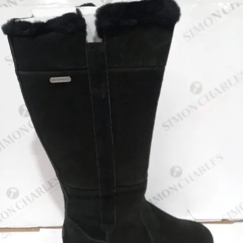 BOXED EMU AUSTRALIA "MOONTA" WATERPROOF KNEE LEATHER BOOTS, BLACK - SIZE 5