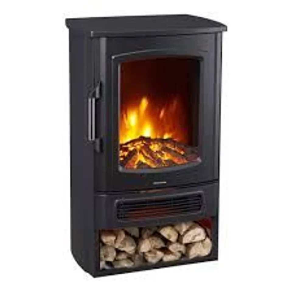 BOXED NEO ELECTRIC HEATER FLAME AND LOG STORE 2000W - BLACK (1 BOX)