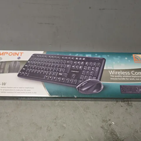 BOX OF APPROXIMATELY 6 COMPOINT WIRELESS COMBO CP-KM007-W KEYBOARD