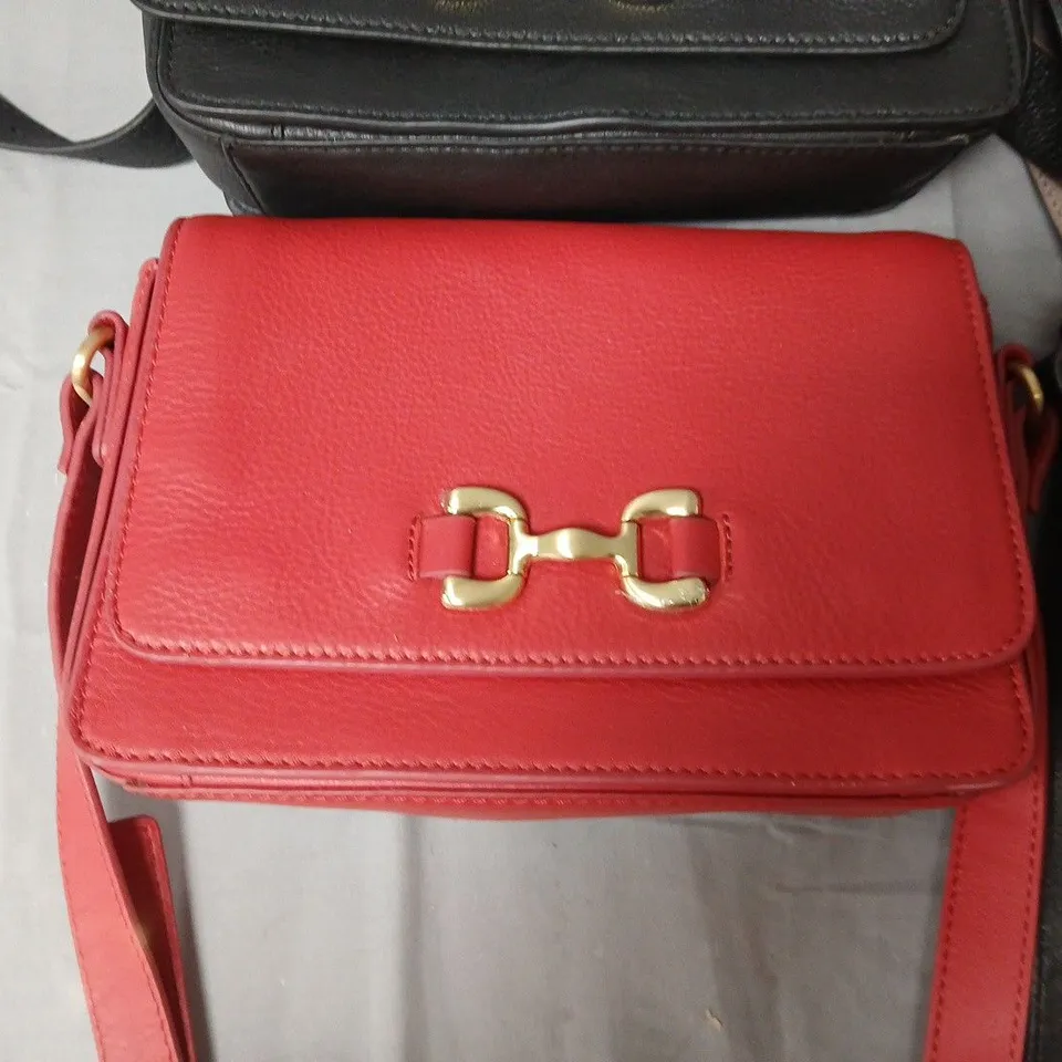 LOT OF 4 RUTH LANGSFORD GENUINE LEATHER HANDBAGS - VARIOUS COLOURS