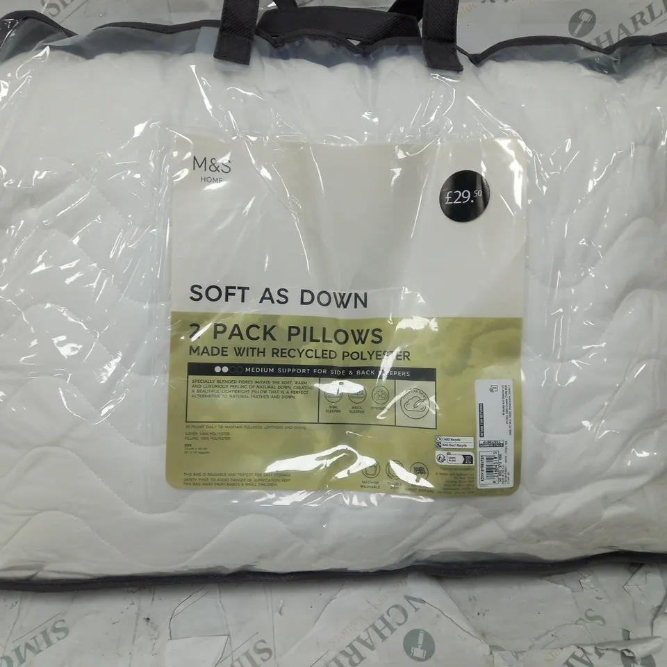 M&S HOME 2 PACK PILLOWS 