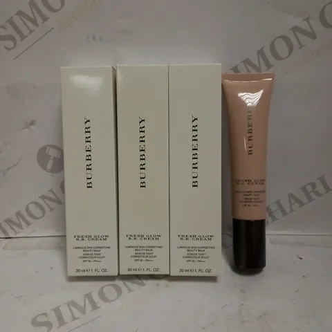 LOT OF 3 X 30ML BURBERRY FRESH GLOW B.B CREAM - NUDE ROSE NO. 01