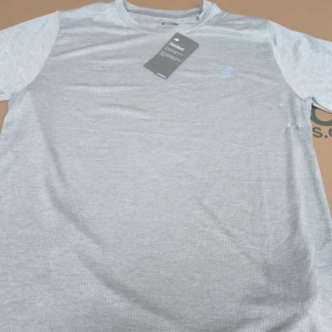 NEW BALANCE GREY SHORT-SLEEVE T-SHIRT, SIZE M (MEN'S)