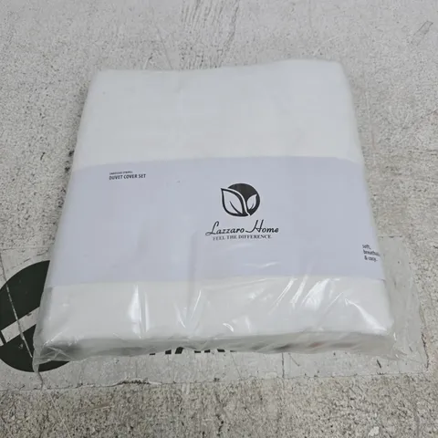 LAZZARO HOME DUVET COVER SET – WHITE, KING SIZE 