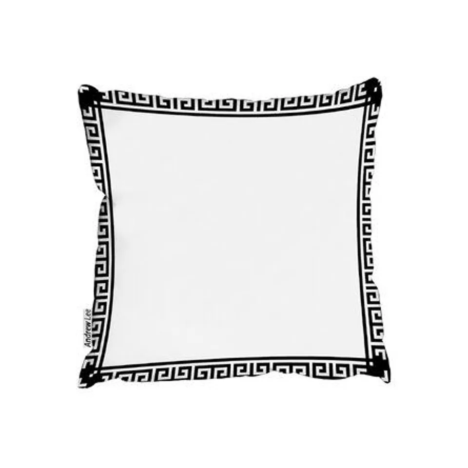 GREEK KEY BORDER CUSHION  WITH FILLING 