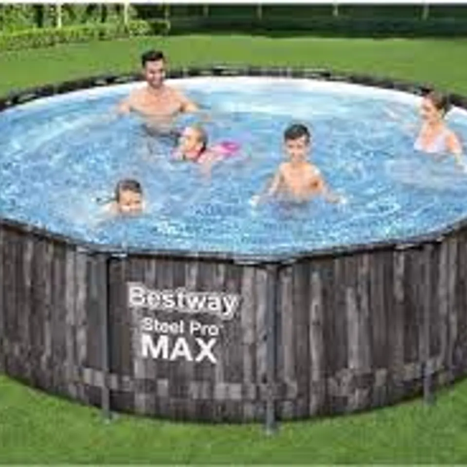 BOXED BESTWAY 14FT STEEL PRO MAX X LARGE SWIMMING POOL 5614Z (427X107CM)