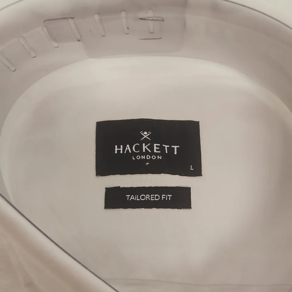 HACKETT LONDON WHITE DRESS SHIRT – TAILORED FIT – BUTTON-DOWN COLLAR – UK LARGE