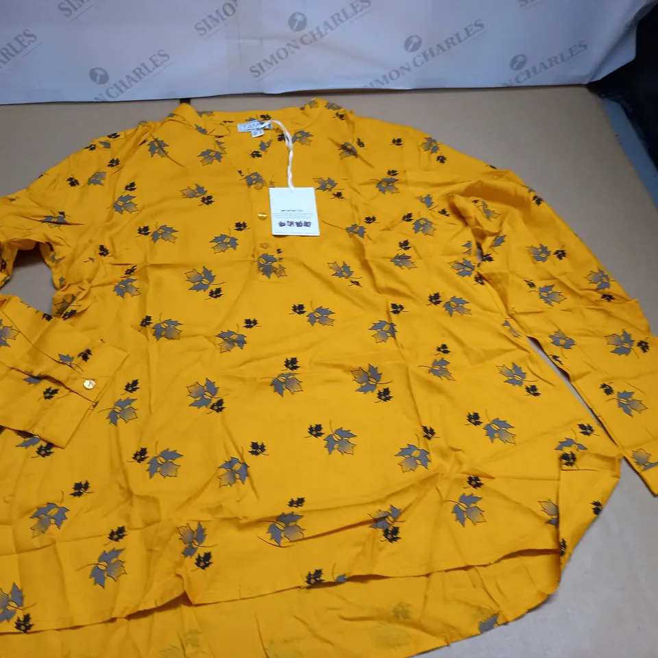 TAMSY YELLOW HOLLY THEMED BLOUSE - UK 16