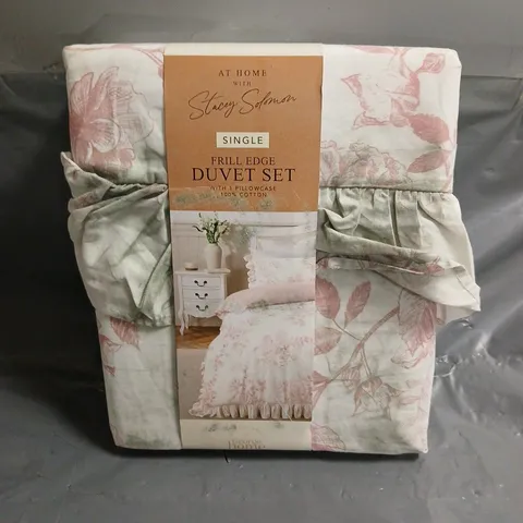STACEY SOLOMON FRILL EDGE DUVET SET IN PINK FLORAL SIZE SINGLE