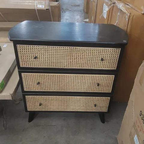 GALLERY DIRECT SKYLAR RATTAN 3 DRAWER CHEST OF DRAWERS