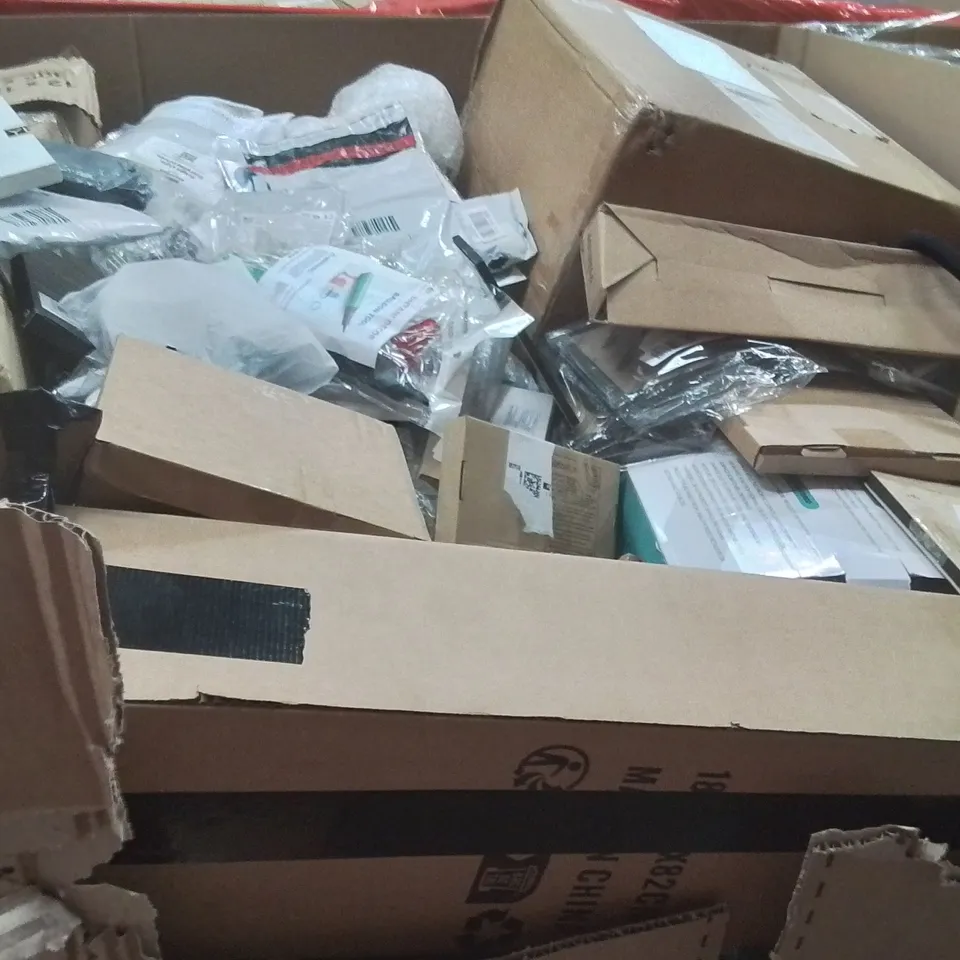 PALLET OF ASSORTED HOUSEHOLD GOODS AND PRODUCTS TO INCLUDE;AIR COOLER,TV STAND,HEDGE TRIMMER
