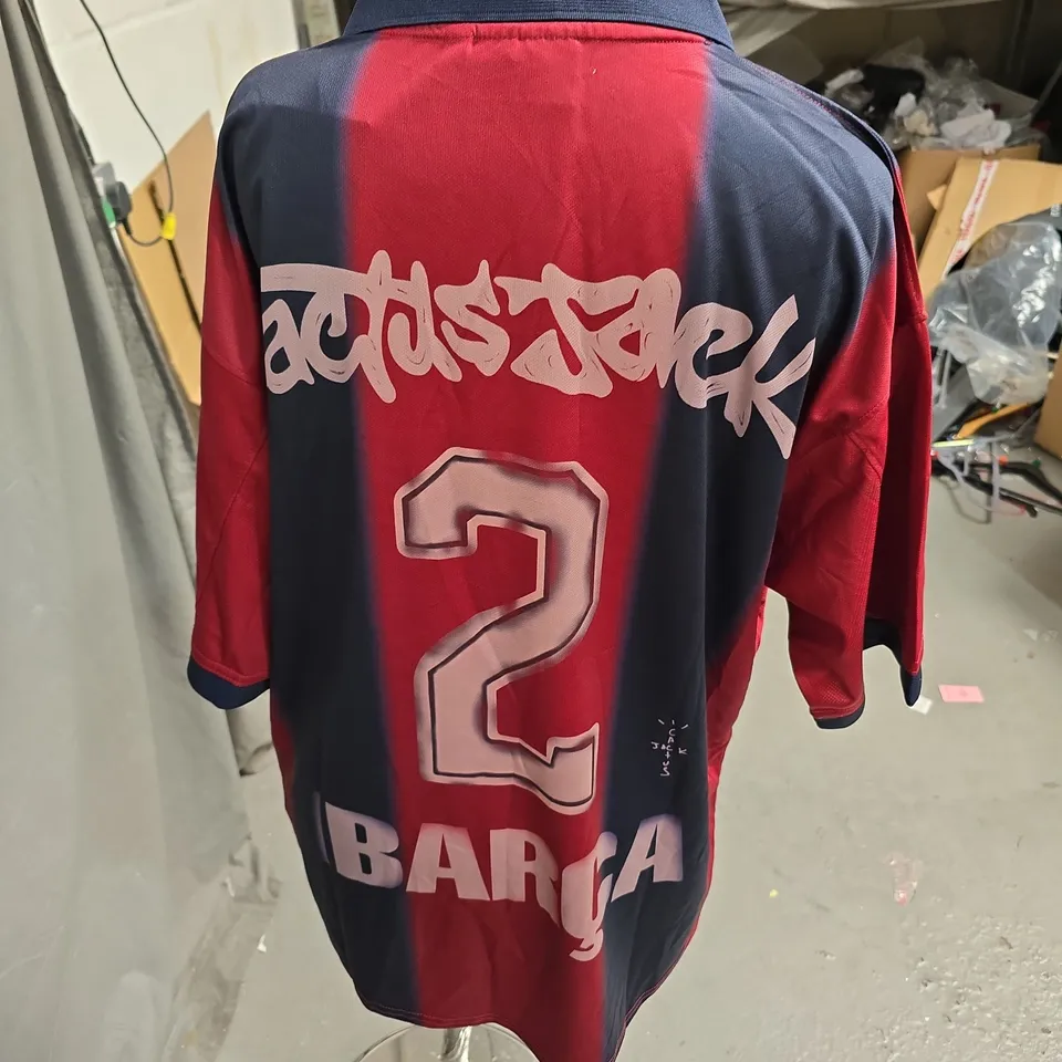 FC BARCELONA NIKE MEN'S SOCCER JERSEY – RED & BLUE, SIZE L