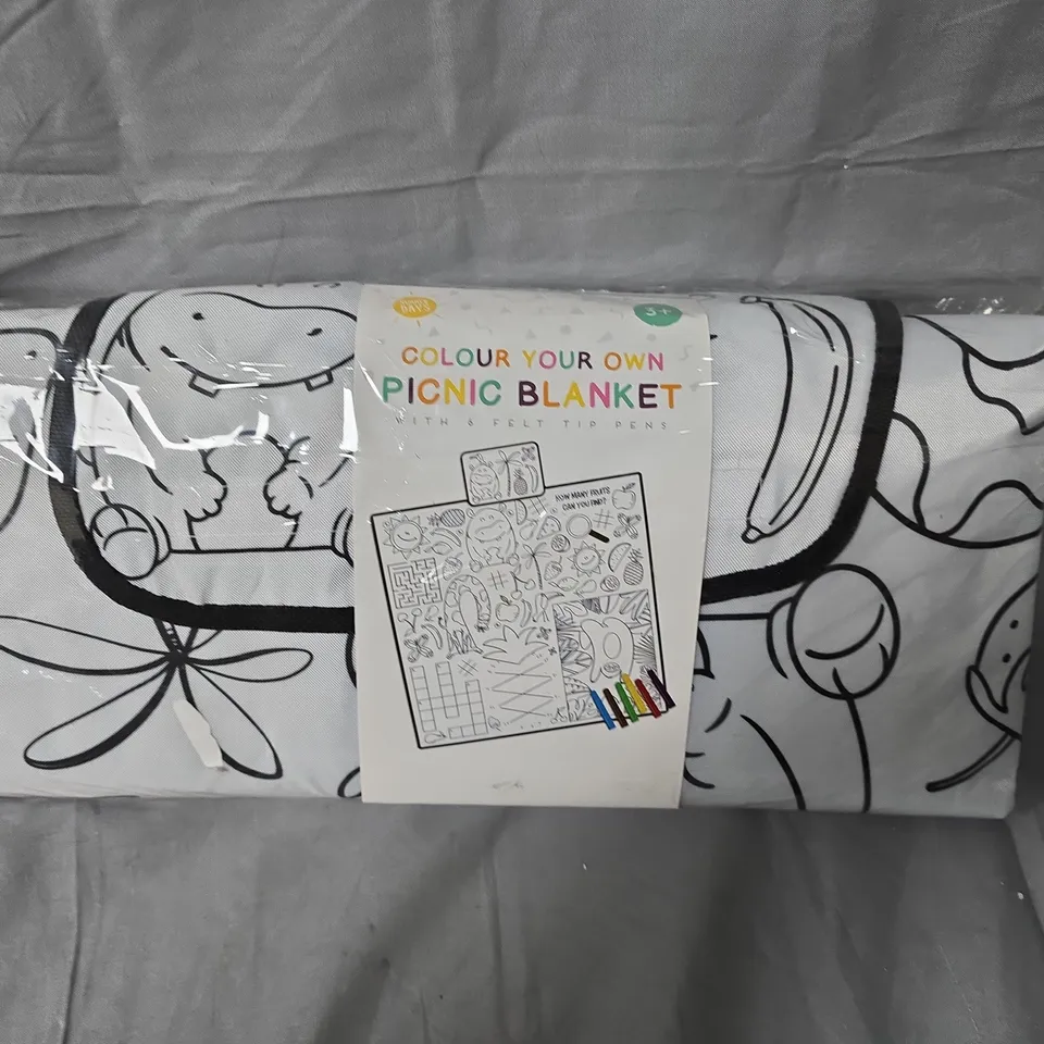 COLOUR YOUR OWN PICNIC BLANKET CRAFT KIT WITH 6 FELT TIP PENS