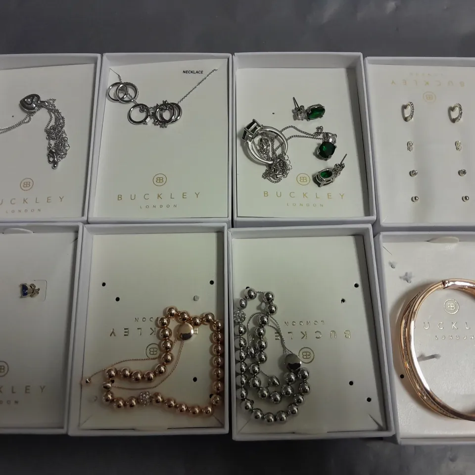 LOT OF 8 ASSORTED BOXED BUCKLEY LONDON JEWELLERY ITEMS