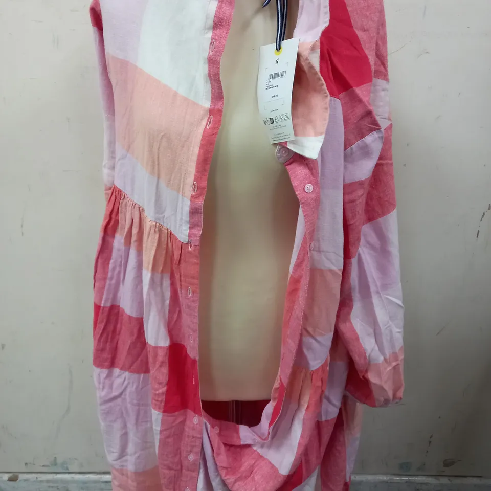 JOULES FAYE PINKCHECK BUTTON UP OVERSIZED SHIRT - 16