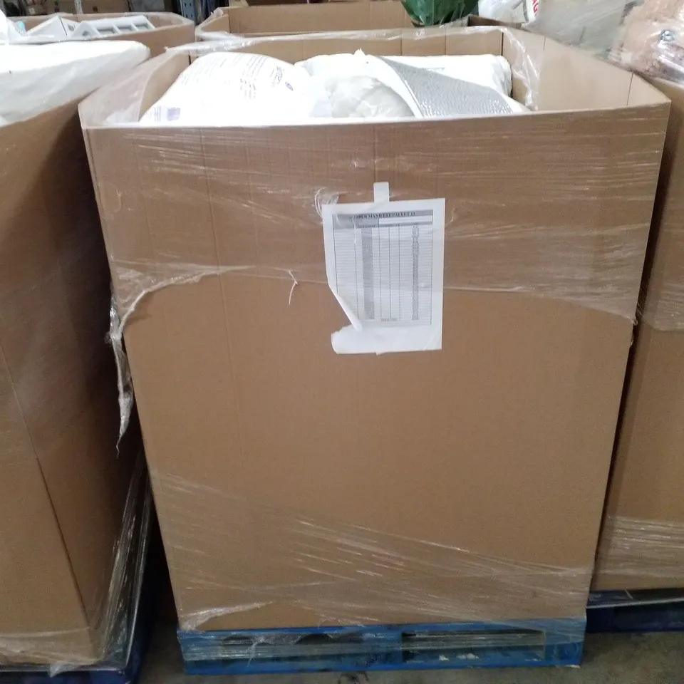 PALLET CONTAINING APPROXIMATELY 32 PRODUCTS INCLUDING PILLOWS, MATTRESS TOPPER & SCOVILLE COOKWARE SET