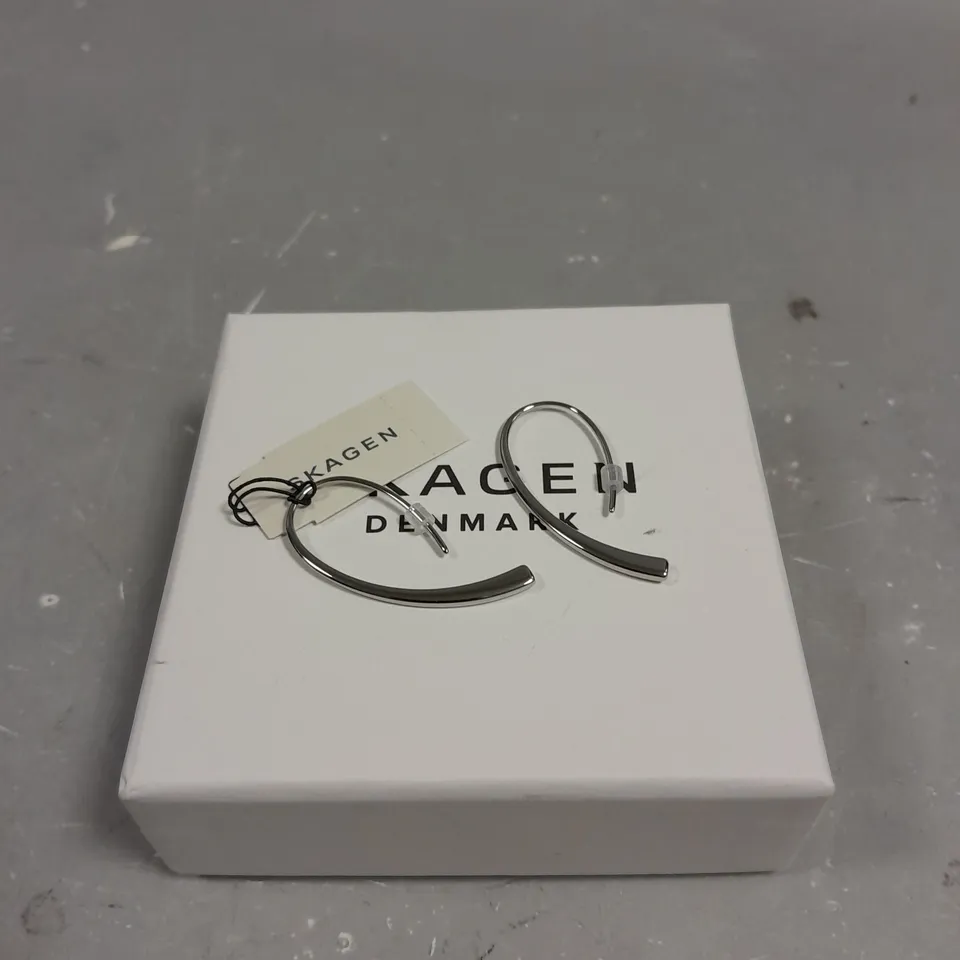 SKAGEN DENMARK CURVED HOOP EARRINGS