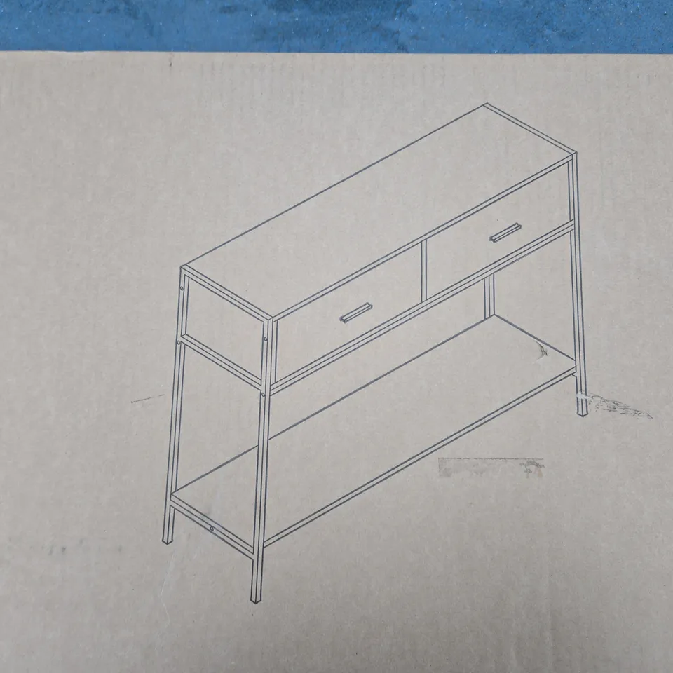 BOXED LIVING AND HOME WOODEN METAL FRAME TABLE - COLLECTION ONLY