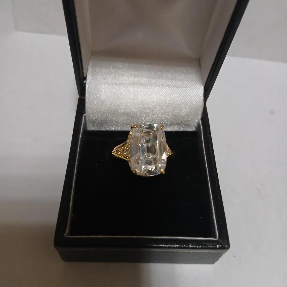 DIAMONIQUE 8.2CT TW OLD MINE CUT RING 