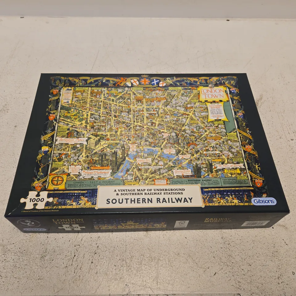 GIBSONS 1000-PIECE JIGSAW PUZZLE – SOUTHERN RAILWAY MAP (VINTAGE)