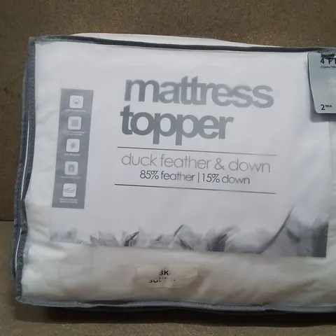 BRAND NEW THE NIGHT RANGE DUCK FEATHER MATTRESS TOPPER 4FT 112CM X 190CM 