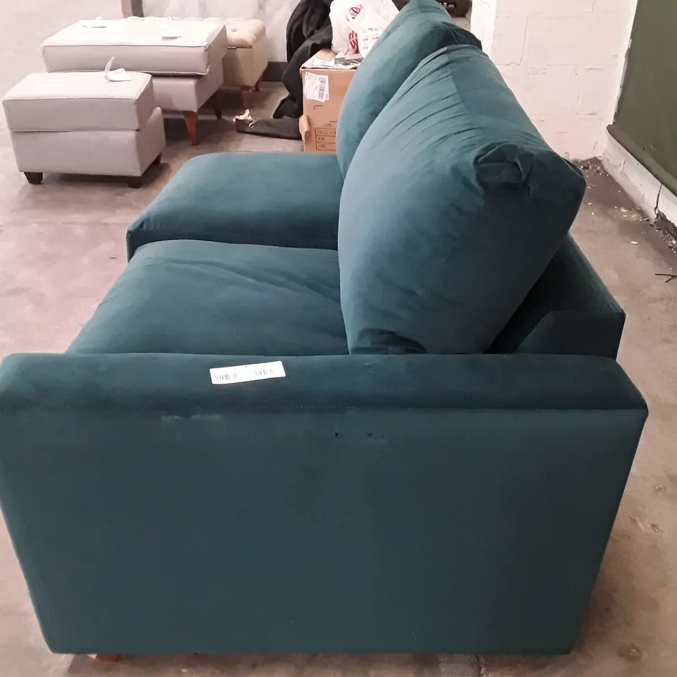 QUALITY DESIGNER ASHWELL RHF CHAISE STORAGE SOFA BED - EMERALD FABRIC 